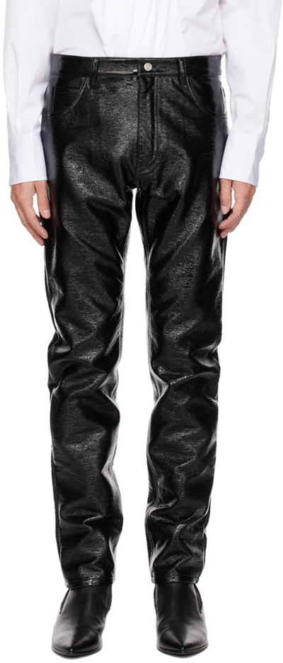 Courrèges Black Crinkled Trousers