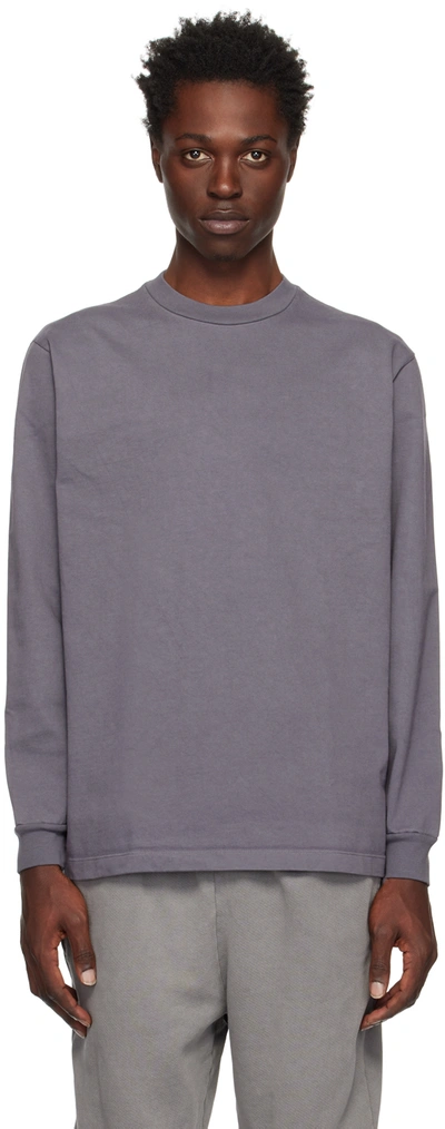 Lady White Co. Gray Rugby Long Sleeve T-shirt In Purple Slate