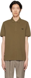FRED PERRY BROWN EMBROIDERED POLO