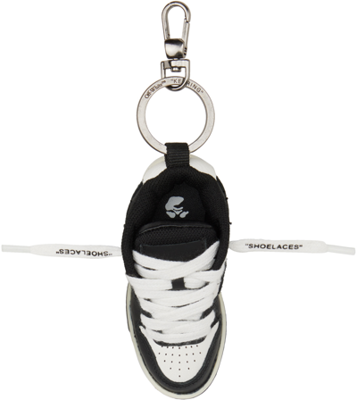 Off-white Black Ooo Sneaker Charm Keyring In White Black