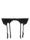 Fleur Of England Signature Silk-blend Suspender Belt In Black