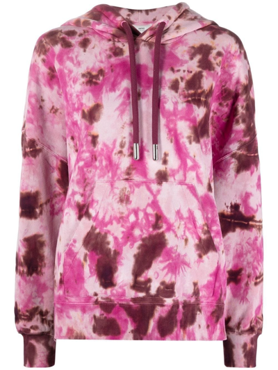 Ami Alexandre Mattiussi Ami Paris Tie Dye Cotton Hoodie In Red