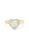 Cameo & Beyond Cherub Heart Ring In Yellow Gold