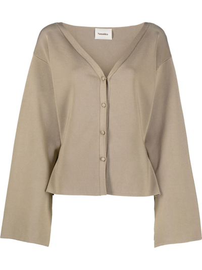 Nanushka Wide-sleeves Cardigan In Neutrals