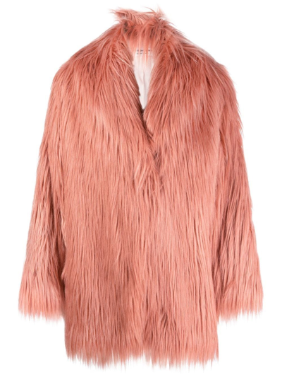 Philosophy Di Lorenzo Serafini Faux Fur Coat In Orange