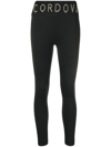 Cordova Signature Ribbed Intarsia Stretch-knit Leggings In Black