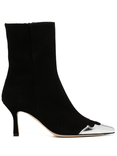 Aeyde 75mm Zeta Suede Ankle Boots In Black