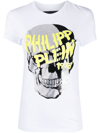 Philipp Plein Skull Embellished Short Sleeve T-shirt In White