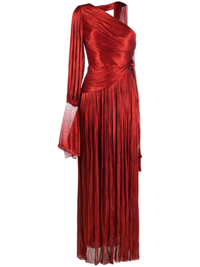 Maria Lucia Hohan Salsa Plissé Gown In Red