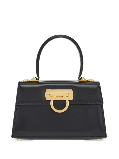 Ferragamo Iconic Top-handle Bag In Black