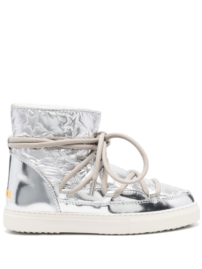 Inuikii Bomber Star Metallic Sneaker Boots In Silver