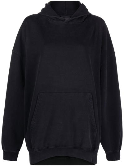 Balenciaga Large Fit Long-sleeve Hoodie In Black