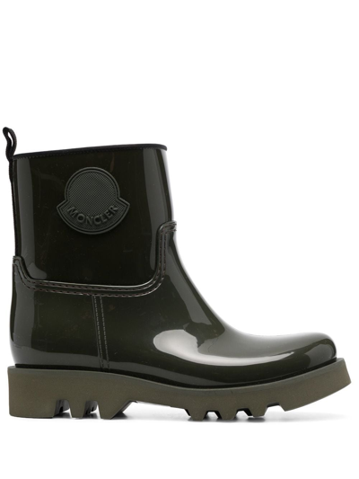 Moncler Khaki Ginette Boots In Forest Green