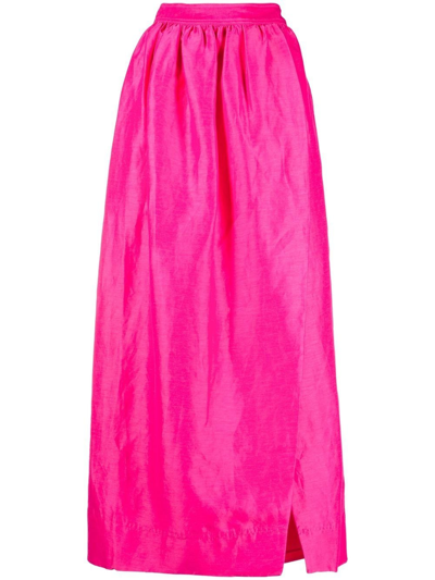 Aje Mirabelle Tulip Maxi Skirt - Women's - Viscose/polyester/linen/flax/cotton In Pink