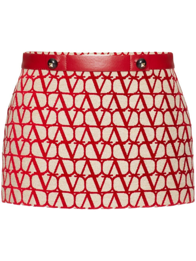 Valentino Toile Iconographe Mini Skirt In Red