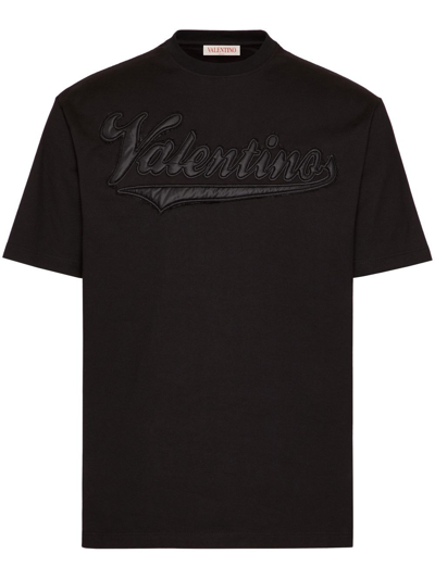 Valentino Logo-patch Short-sleeved T-shirt In Black