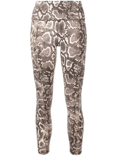 Varley Womens Abstract Motion Texture Let's Move 7/8 Printed High-rise Stretch-recycled Polyester Leggings In Grey