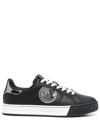 Versace Jeans Couture Versace Jeans  V-emblem Black Sneaker In Black