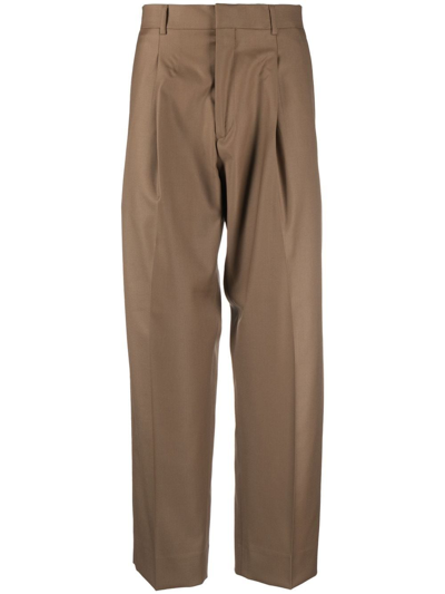 Costumein Tailored Pleat-detail Trousers In Brown