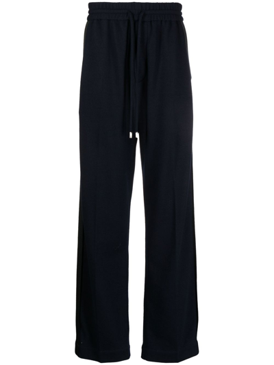 Lanvin Stripe-embellished Track Pants In Blue