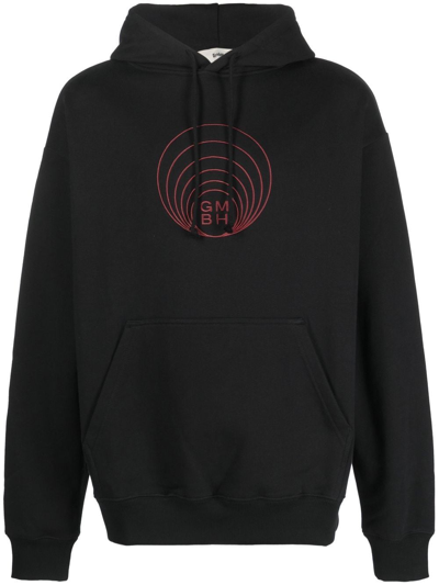 Gmbh Logo Embroidery Hooded Sweatshirt In Black