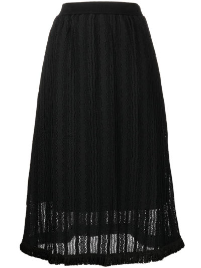 B+ab Lace Overlay Midi Skirt In Black