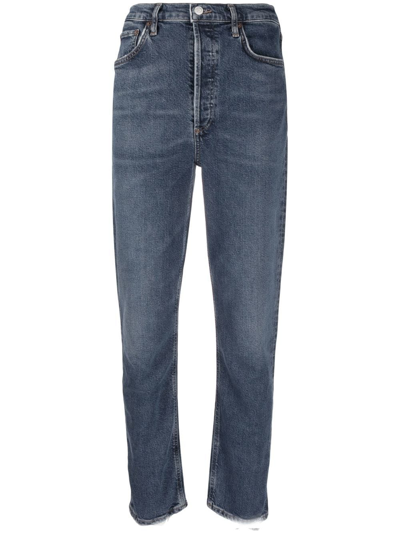 Agolde High-waisted Slim-fit Jeans In Blue