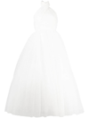 Giambattista Valli Halterneck Tulle Dress In White