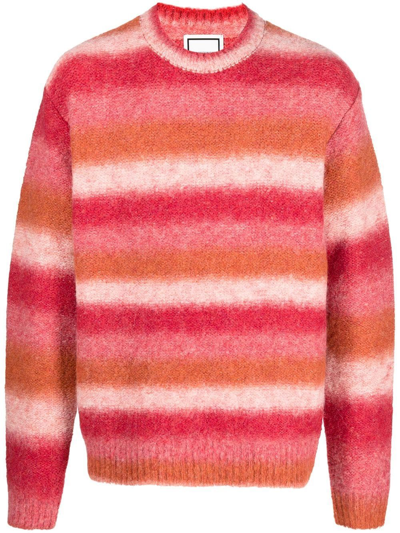 Wooyoungmi Wool-blend Striped Jumper In Red