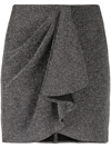Isabel Marant Étoile Marant Étoile Woman Mini Skirt Black Size 8 Polyamide, Metallic Polyester, Elastane In Silver