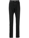Balmain Black Mid Rise Jeans In Black
