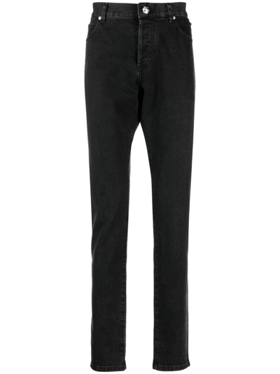 Balmain Mid-rise Straight-leg Jeans In Black