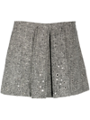 DURAZZI MILANO STUD-EMBELLISHED TWEED MINI SKIRT