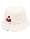 Isabel Marant Haley Cotton Embroidered Bucket Hat In Neutrals