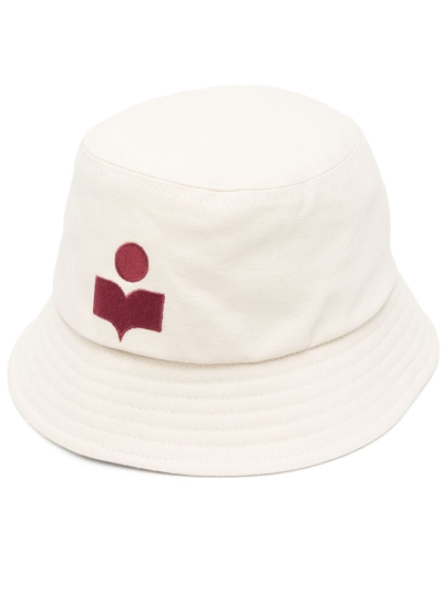 Isabel Marant Embroidered Logo Bucket Hat In Neutrals