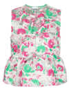 Ganni 3d Jacquard Ribbon Blouse In Pink
