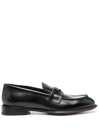 Alexander Mcqueen Coin-embellished Penny Loafers In Black