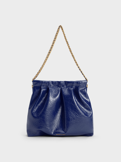 CHARLES&KEITH Duo デュオ S Charles & Keith Duo Double Chain Hobo Bag In Navy | ModeSens