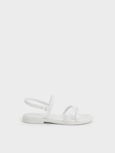 Charles & Keith - Girls' Crossover Backstrap Sandals In White
