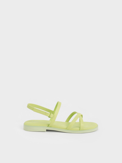 Charles & Keith - Girls' Crossover Backstrap Sandals In Lime
