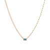 Aurate New York X Michelle: Tranquility Blue Topaz Chain Necklace In White