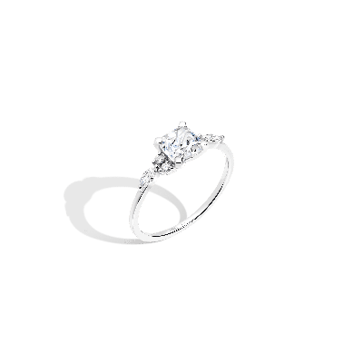 Aurate New York Cushion Cut Floral Diamond Ring (natural Diamond) In White