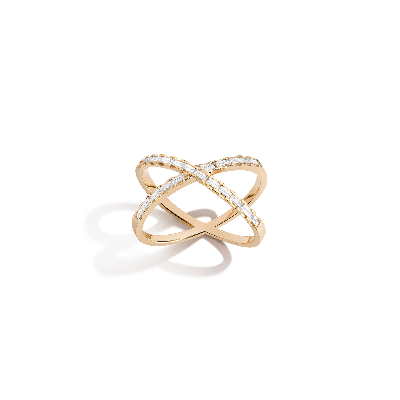 Aurate New York Diamond Baguette X Ring In Rose