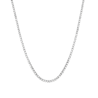 Aurate New York Classic Diamond Tennis Necklace - 5ct (large) In White