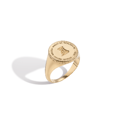 Aurate New York Femme Gold Signet Ring In White
