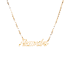 Aurate New York Gold Script Name Necklace In White
