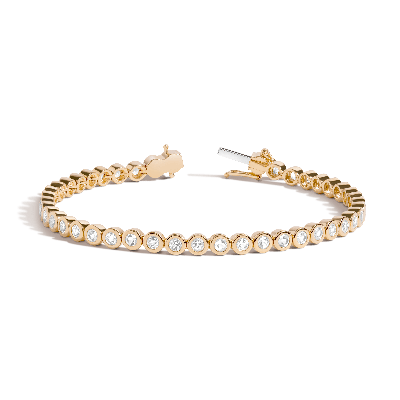 Aurate New York Diamond Bezel Tennis Bracelet In Yellow