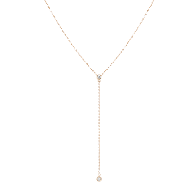 Aurate New York Diamond Bezel Lariat Necklace In Rose