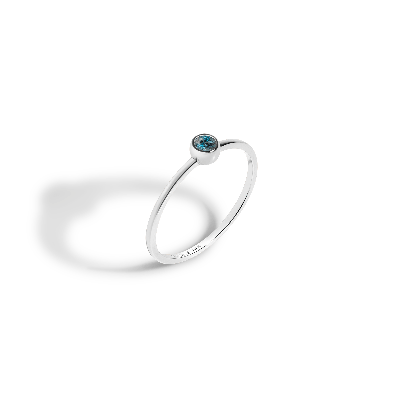 Aurate New York Birthstone Ring (london Blue Topaz) In White