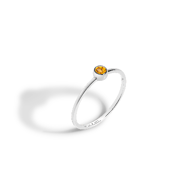 Aurate New York Birthstone Ring (citrine) In White